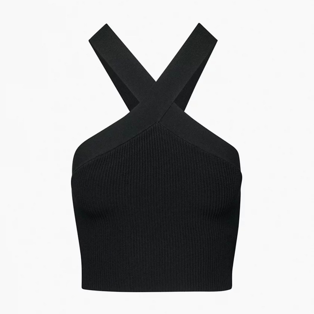 Aritzia Babaton Sculpt Knit Criss Cross Cropped Tank - Picture 2 of 8